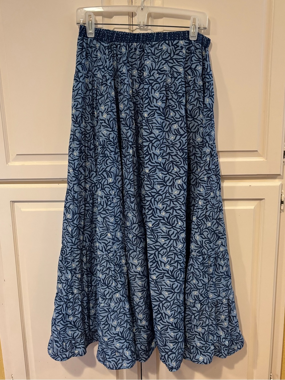Natalie Martin silk blue print maxi skirt. Missing tag